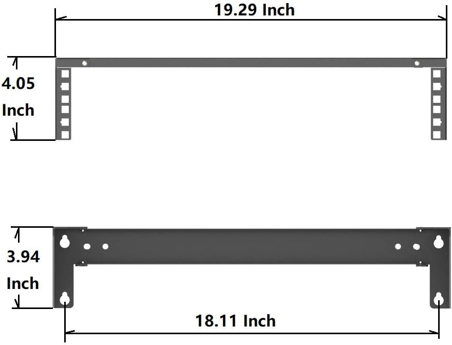 2U Folding 19 Inches Cold Rolled Steel Wall Mountable Vertical Rack Pack of 2 D580