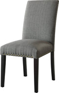 Stone Gray Linen Side Chair Set of 2 S5625