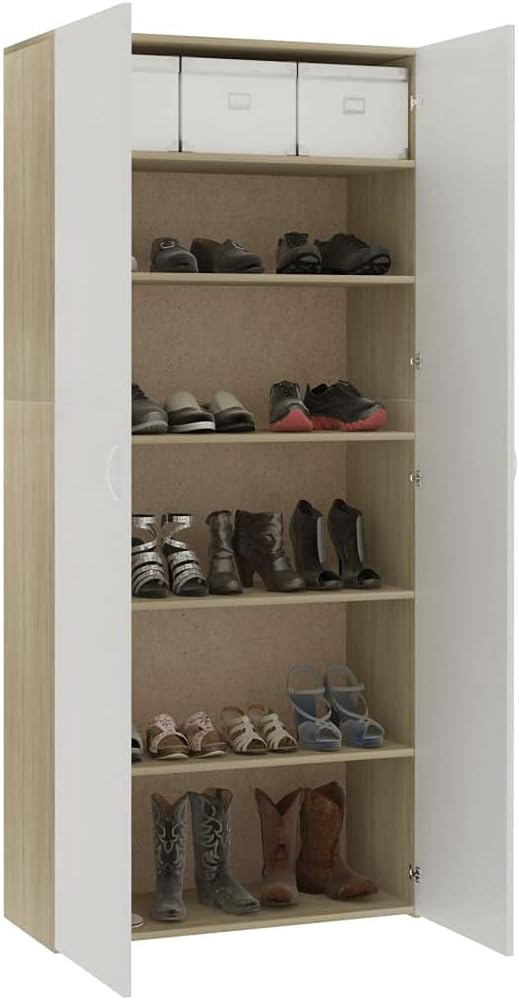 White and Sonoma Oak Shoe Cabinet F853490