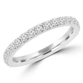 14K White Gold Semi-Eternity Wedding Band Ring U429