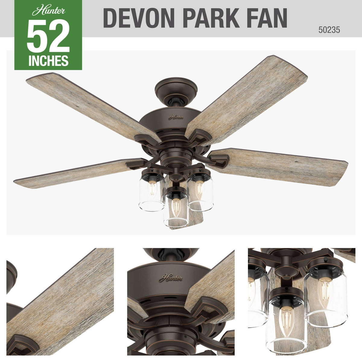 Brushed Nickel Ceiling Fan with LED Light L206607