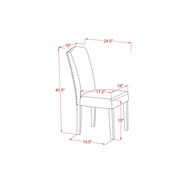 Linen Fabric Chair Set of 2 with Oak Leg S74046