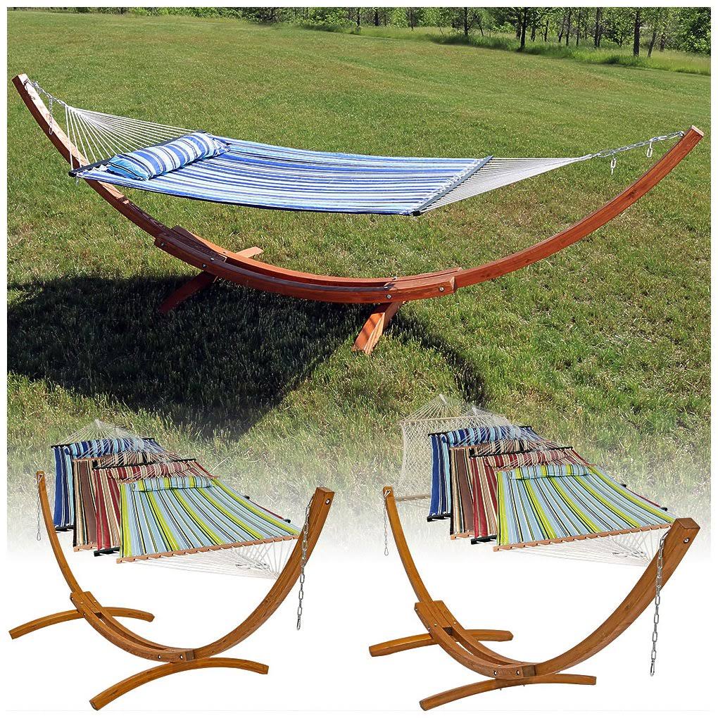 12 ft. Curved Arc Wood Hammock Stand J6926