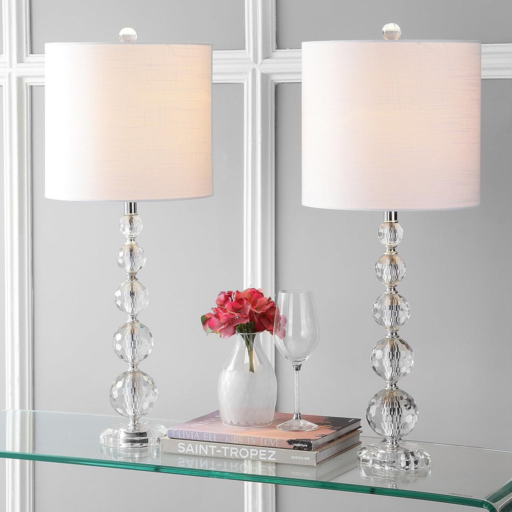 Crystal LED Table Lamp, Clear/Chrome, Set of 2 U4286