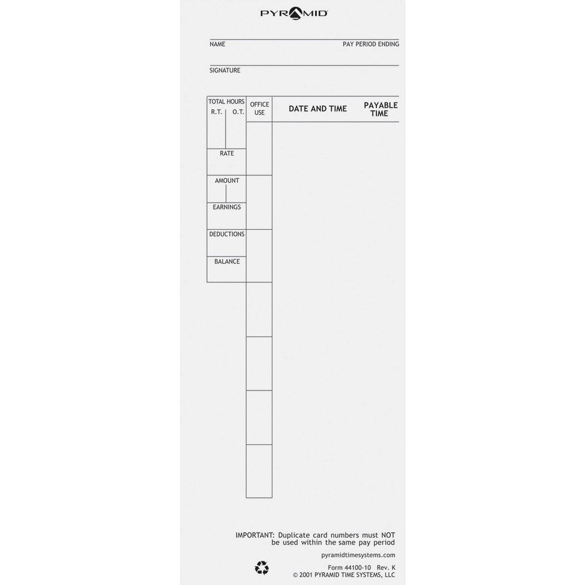 Time Card K39840
