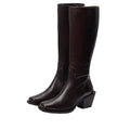Dark Brown Washed Leather Square Toe Western Boot G55810