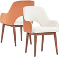 Velvet Arm Accent Chair Set of 2 with Solid Wood C425