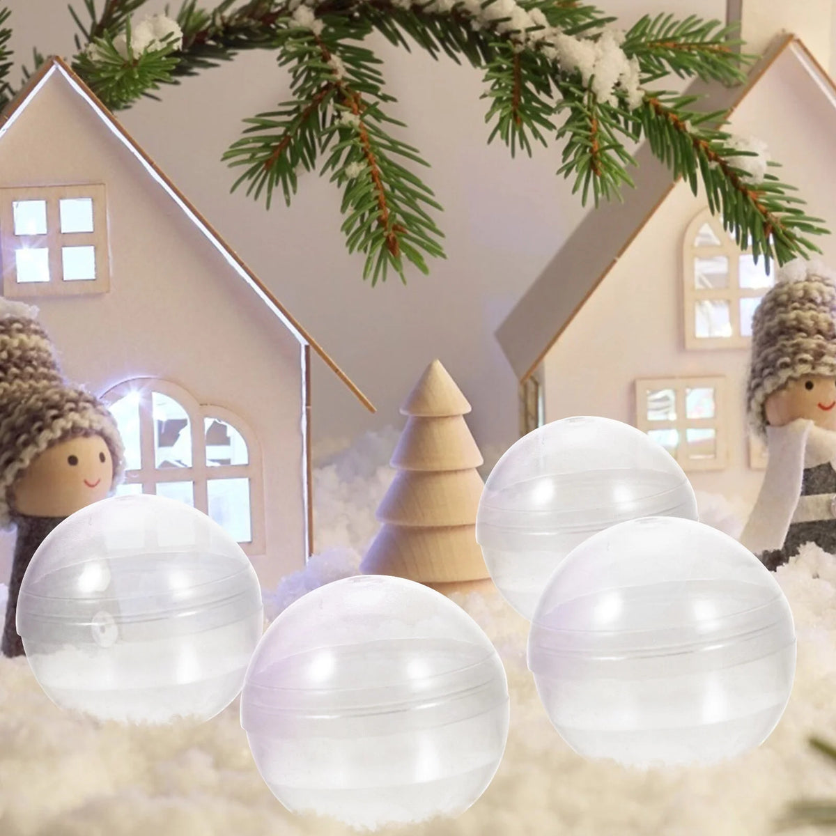 100pcs Clear Plastic Fillable Balls T856