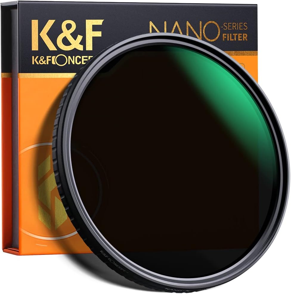 55mm Variable ND Filter ND32-ND512 (5-9 Stops) HD Neutral Density Lens Filter with 28 Multi-Layer Coatings, Pack of 2 U291141