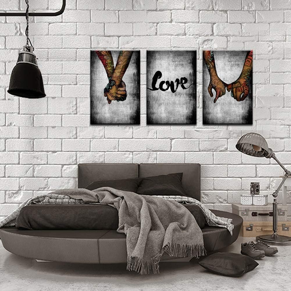 Graffiti Paintings Canvas Wall Art Pop Art Posters Prints Abstract Love Bedroom Wall Decor Modern Giclee Artwork Framed Ready to Hang K954