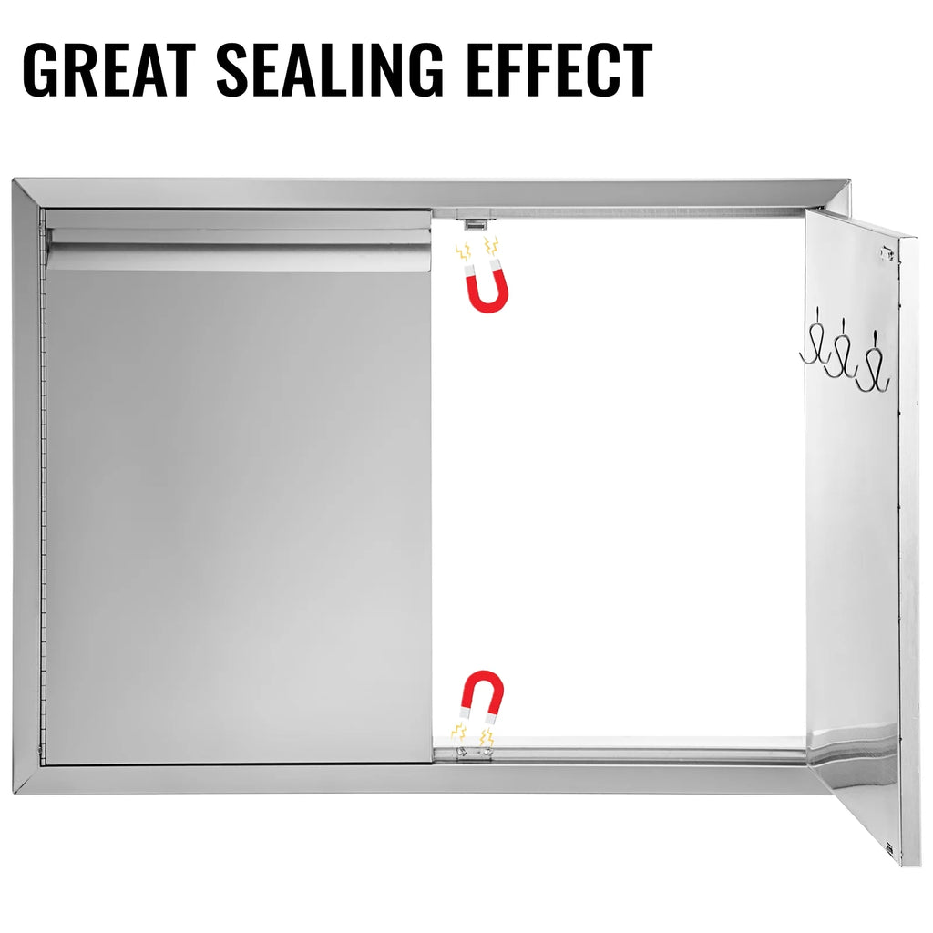 Double Wall Stainless Steel Outdoor Access Door with Hooks C1904