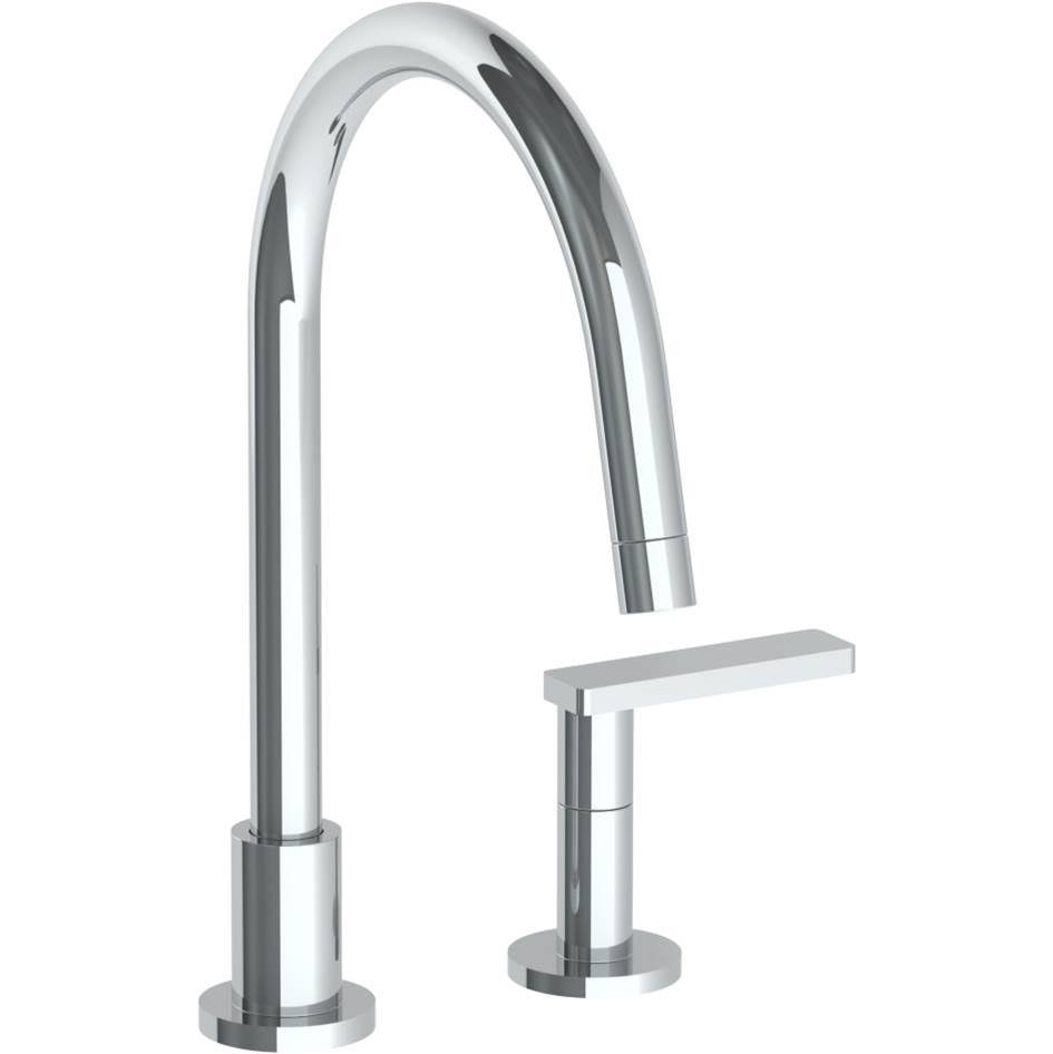 Polished Chrome 2 Hole Gooseneck Kitchen Faucet E1522