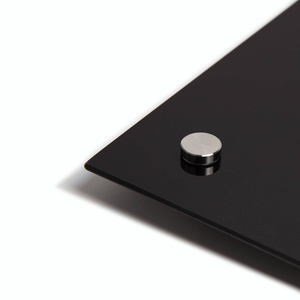 Frameless Glass Dry Erase Board Black Surface F9863