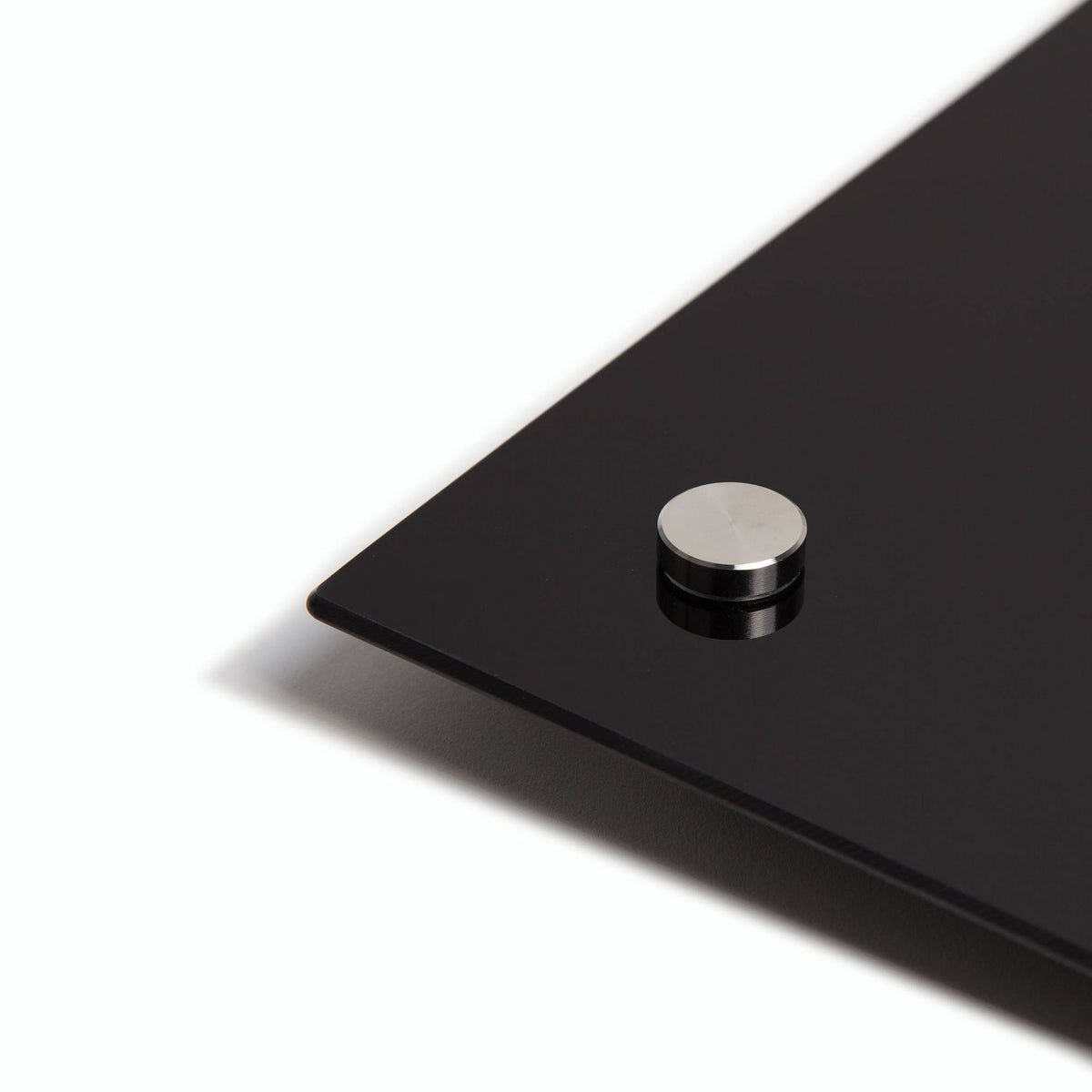 Frameless Glass Dry Erase Board Black Surface F9863