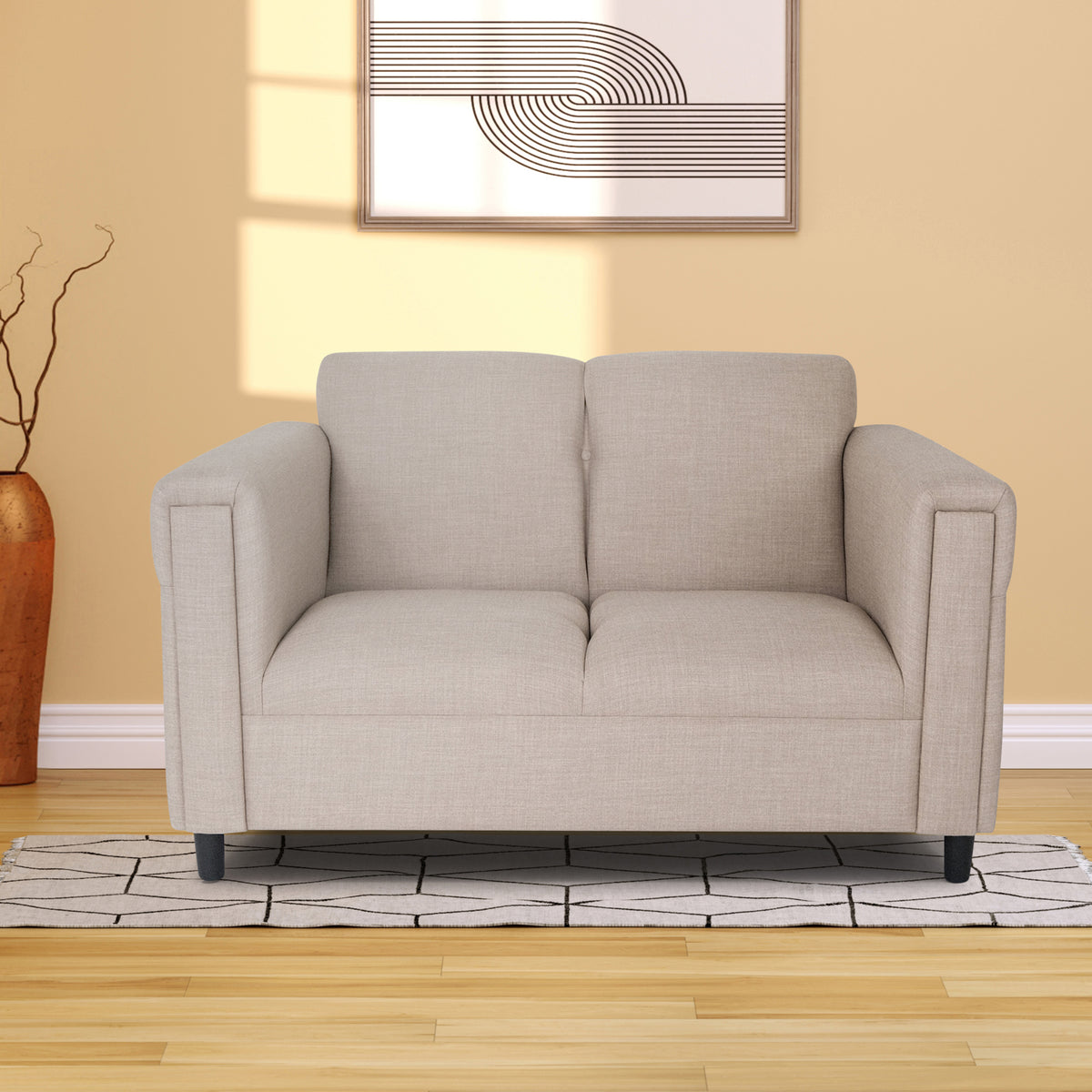 Solid Wood Frame Loveseat Sofa V99144