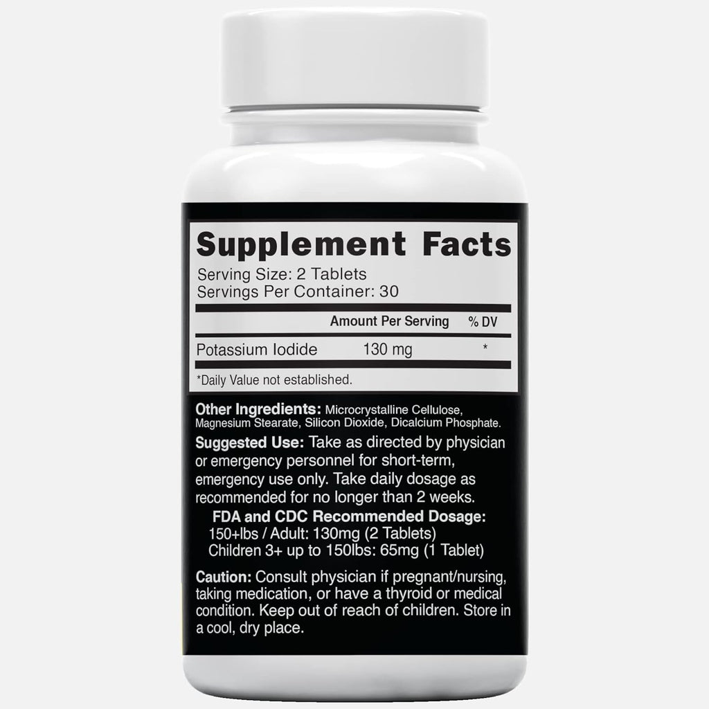 Potassium Iodide Tablets 130 mg (300 Tablets) Pack of 2 H846365