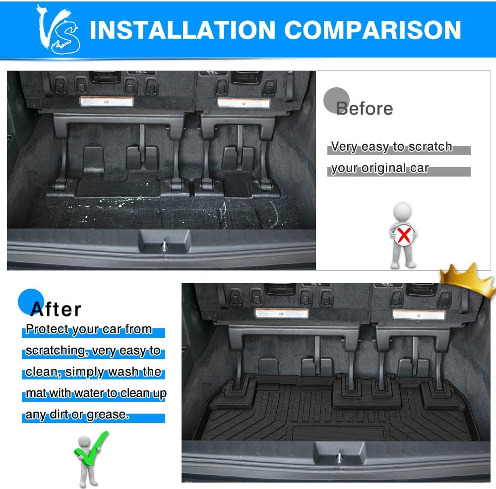 Cargo Liner Trunk Floor Mat for Toyota Sienna 2011-2019 Pack of 2 Y415