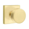 Satin Brass Double Dummy Door Knob and Square Rose D21345
