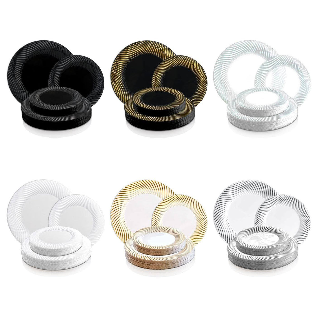 White Disposable Plastic Buffet Plates H73674
