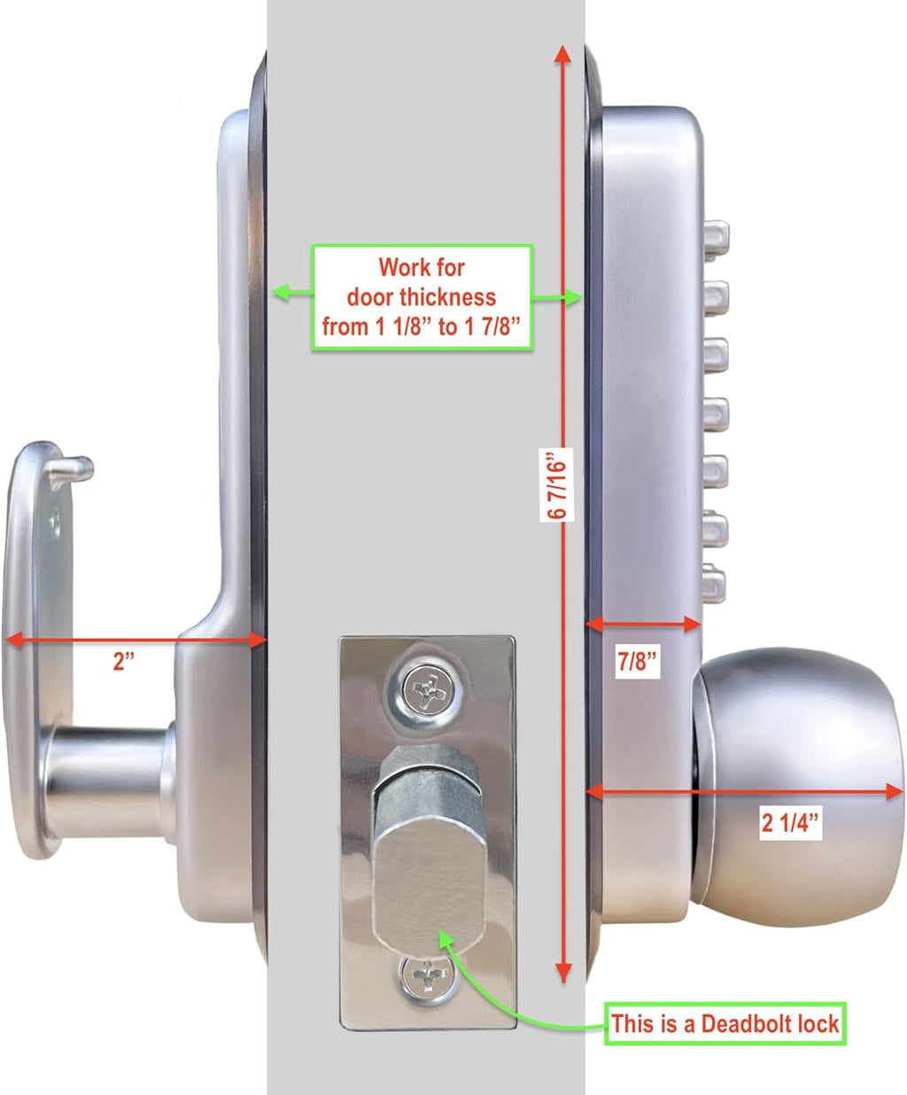Chrome Mechanical Deadbolt Door Lock V869772