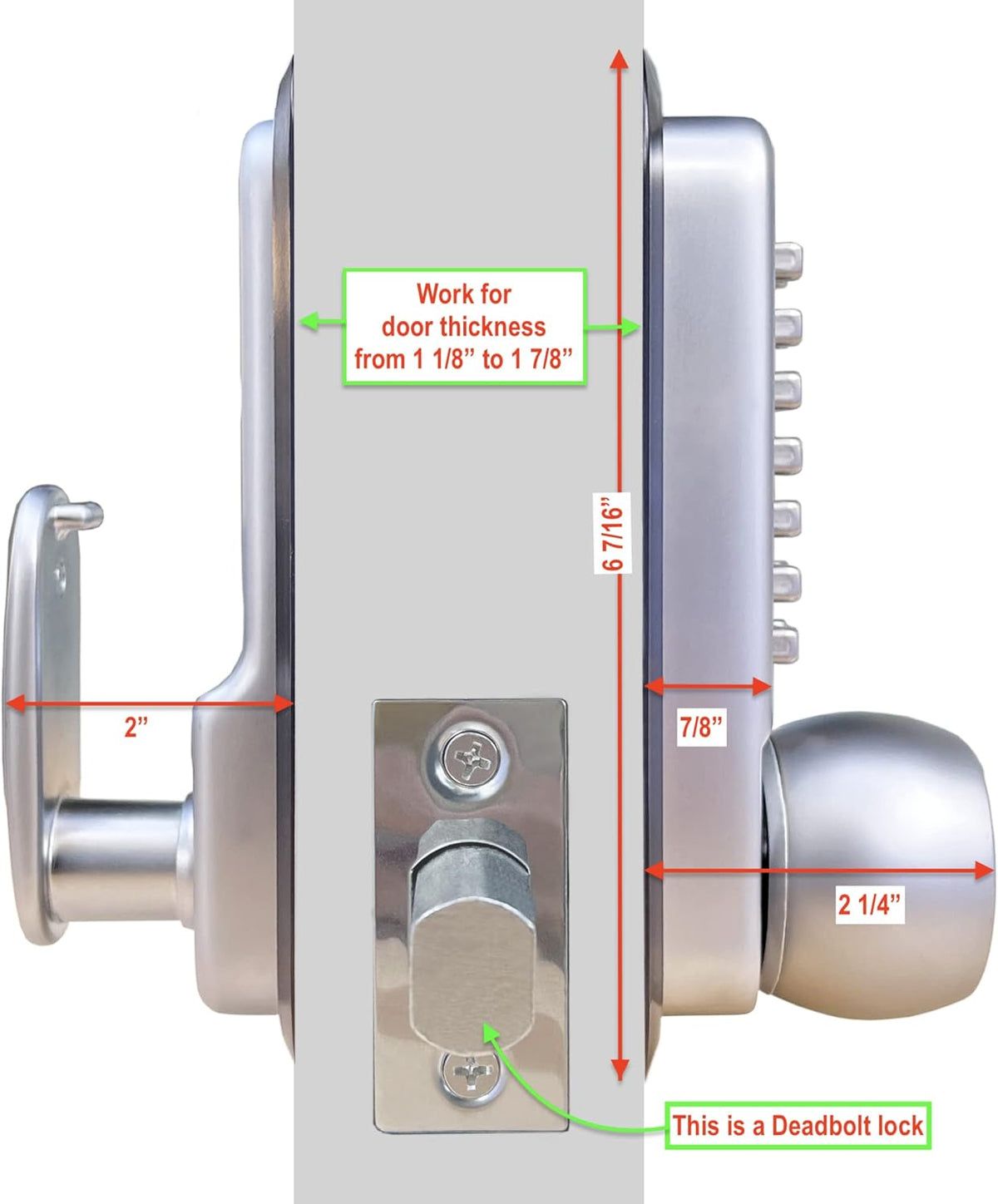 Chrome Mechanical Deadbolt Door Lock V869772