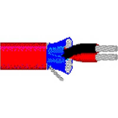 Shielded Multipair Cable, 1 Pair, 22 AWG, 100 ft, 300V, Red E24622