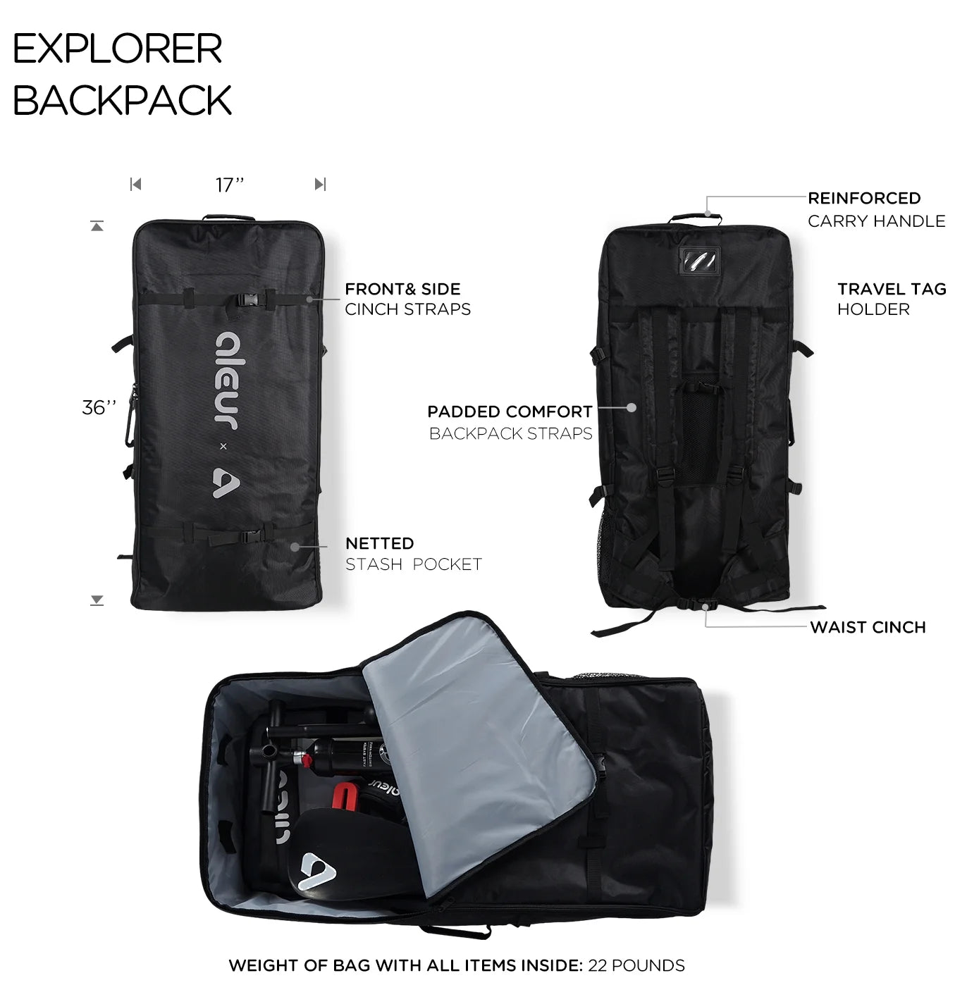 Inflatable Stand Up Paddle Board Package with Backpack, Leash, Paddle and Hand Pump G598800
