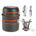 Camping Piezoelectric Ignition Cookware Set with Fork and Spoon B149
