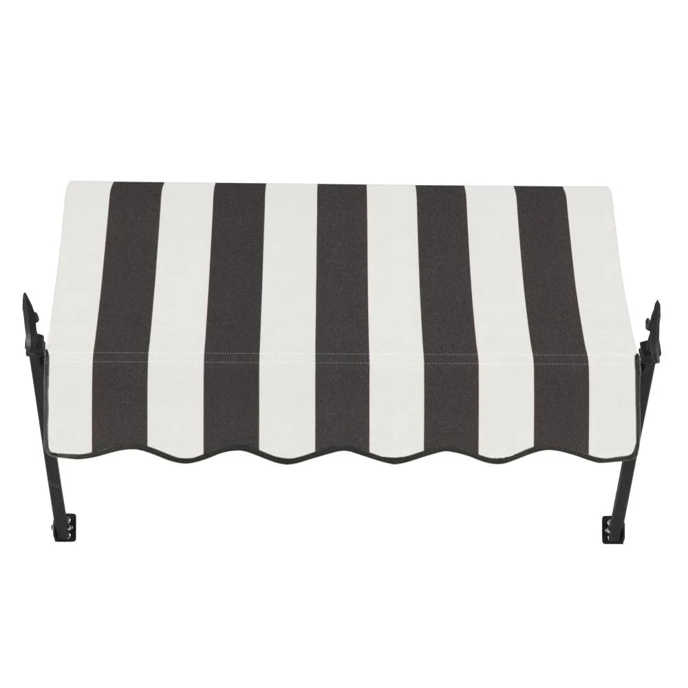 Black/White Stripe Acrylic Fabric Fixed Awning I8593