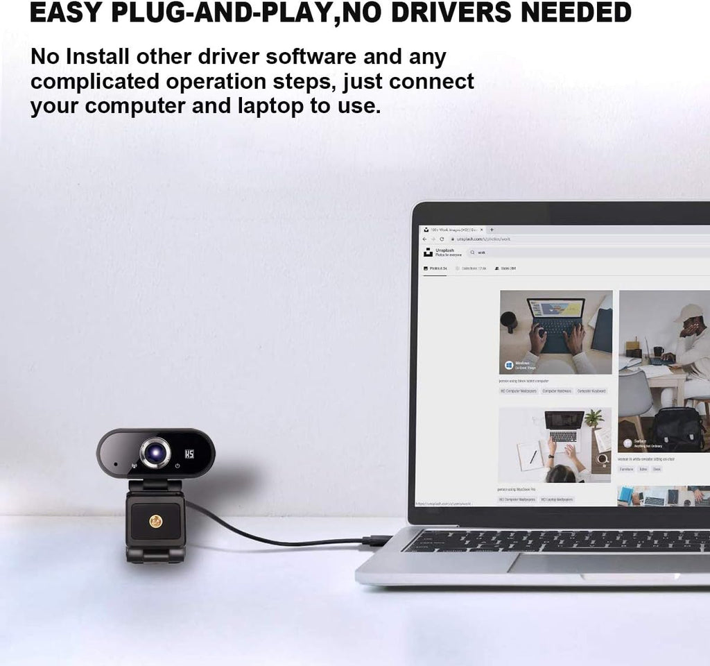 HD 1080P USB Webcam with Tripod and Privacy Cover, Pack of 2 C9189