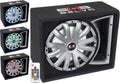 Single 12-inch 750W Loaded Ported Car Subwoofer with Multi-Color LED and Remote W3698