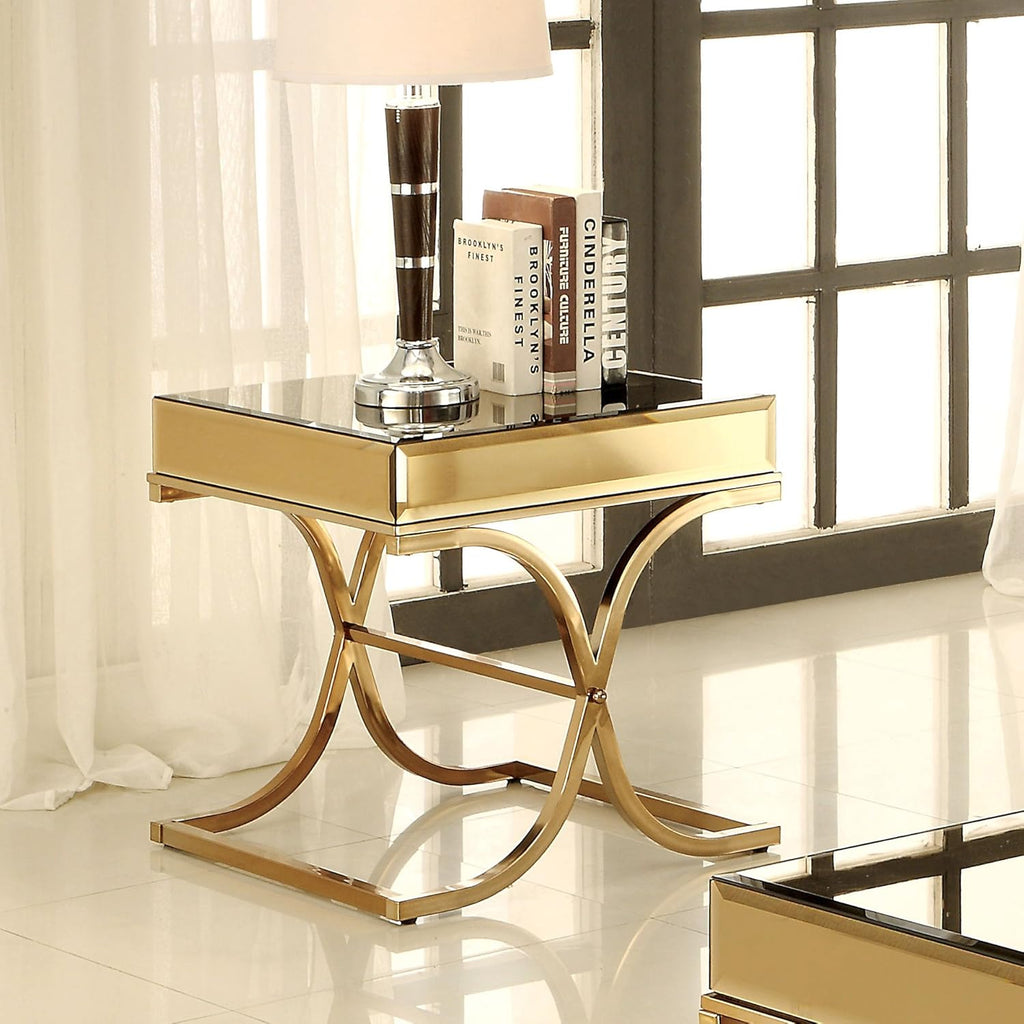 Brass Glass Top End Table A272298