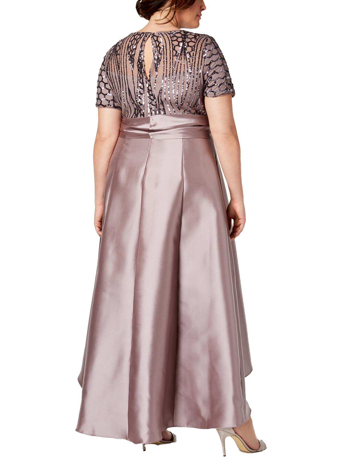 Plus Sequined Taffeta Formal Dress C233
