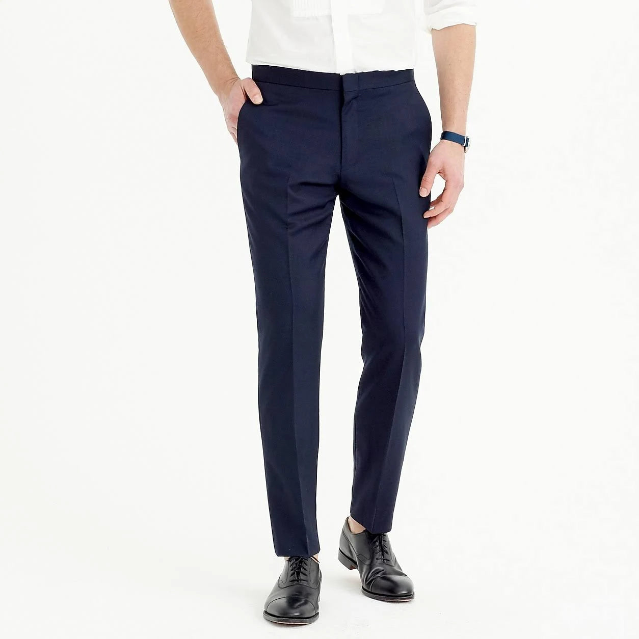 Slim-Fit Tuxedo Pant in Italian Wool T64084