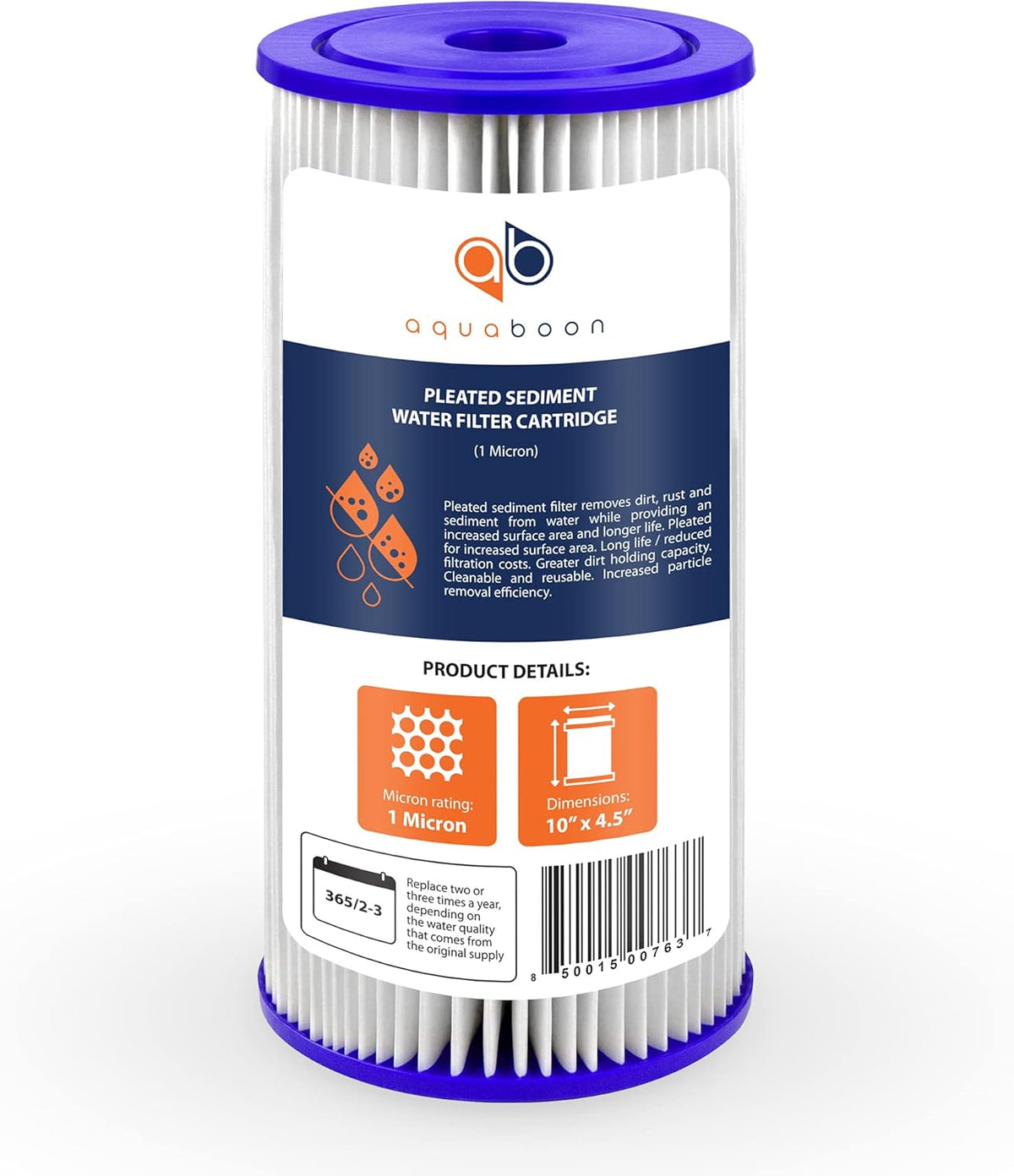 1 Micron 10 Pleated Sediment Water Filter Replacement Cartridge, 4-Pack Q998666