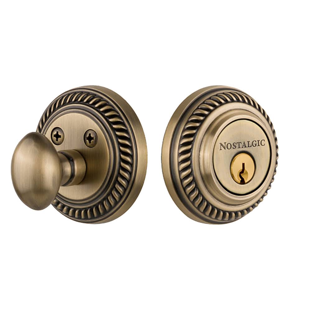 Antique Brass Single Cylinder Deadbolt Y143678