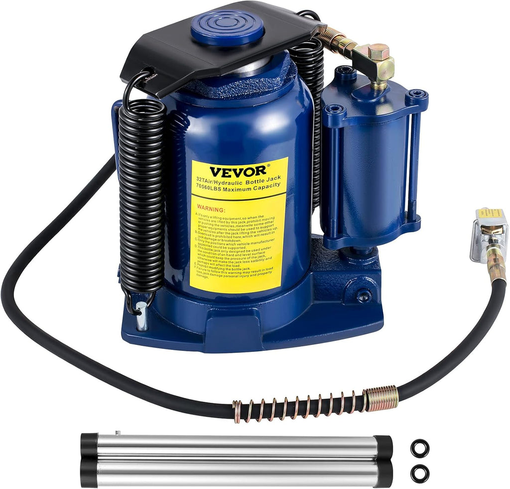 32 Ton Pneumatic Hydraulic Bottle Jack with Manual Hand Pump E538