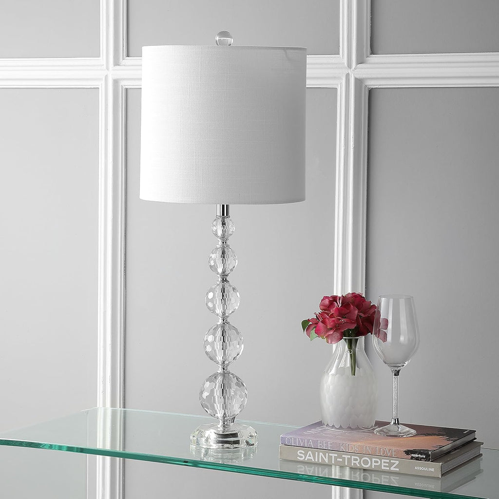 Crystal LED Table Lamp, Clear/Chrome, Set of 2 U4286