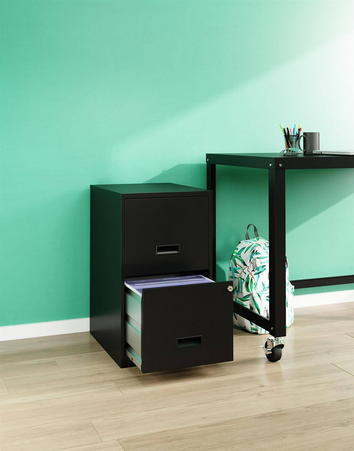 Classic Blue 18in 2 Drawer Metal File Cabinet N3455