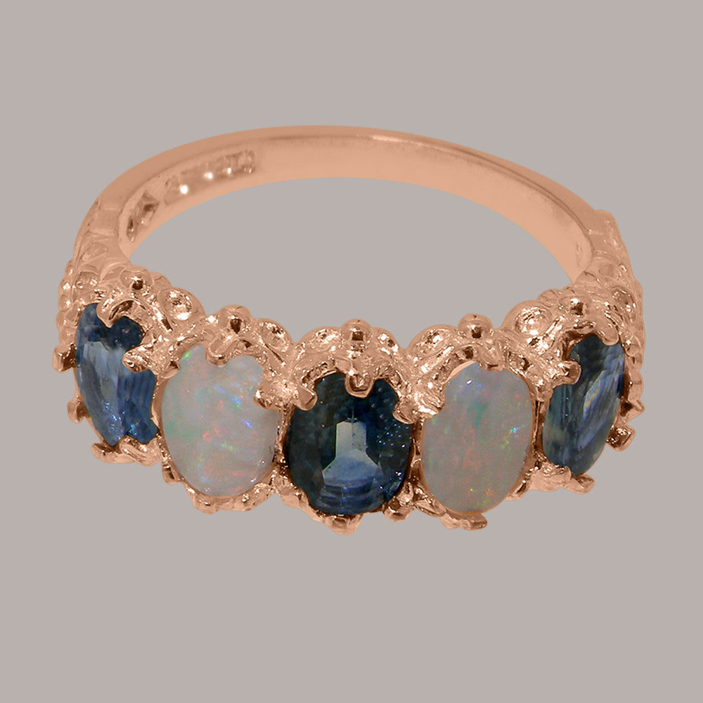 18k Rose Gold Natural Sapphire & Opal Eternity Ring W2024