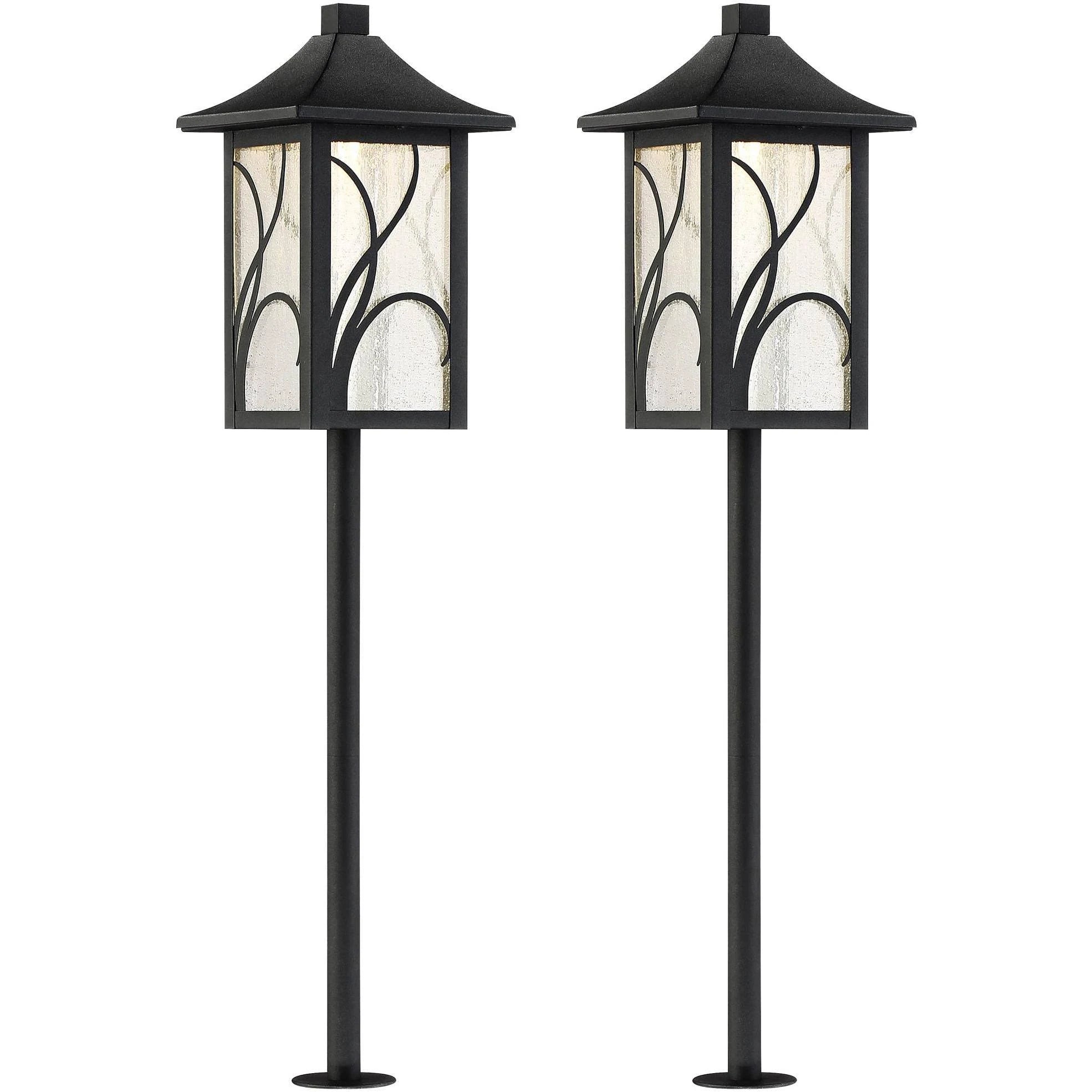 Black LED Landscape Path Light Set of 2 F5402