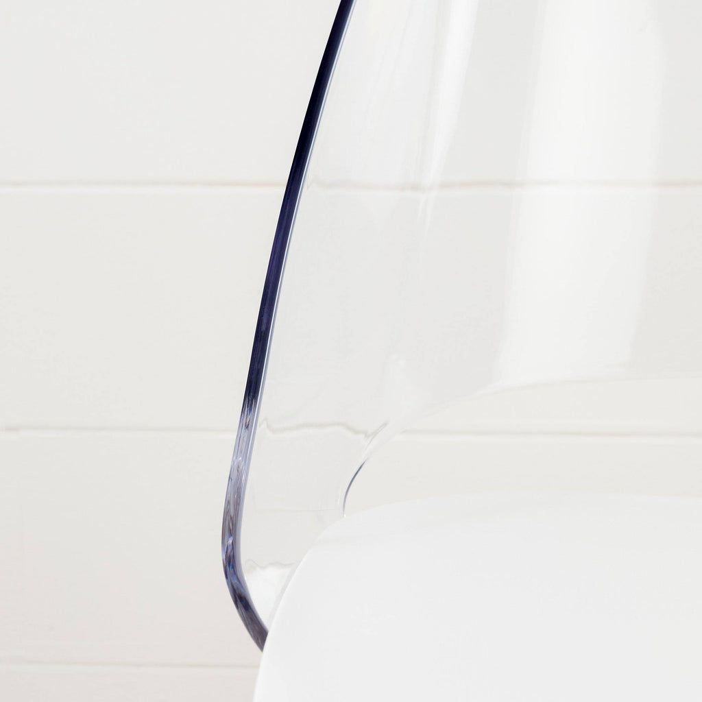 Clear and White Dining Side Chair N2615