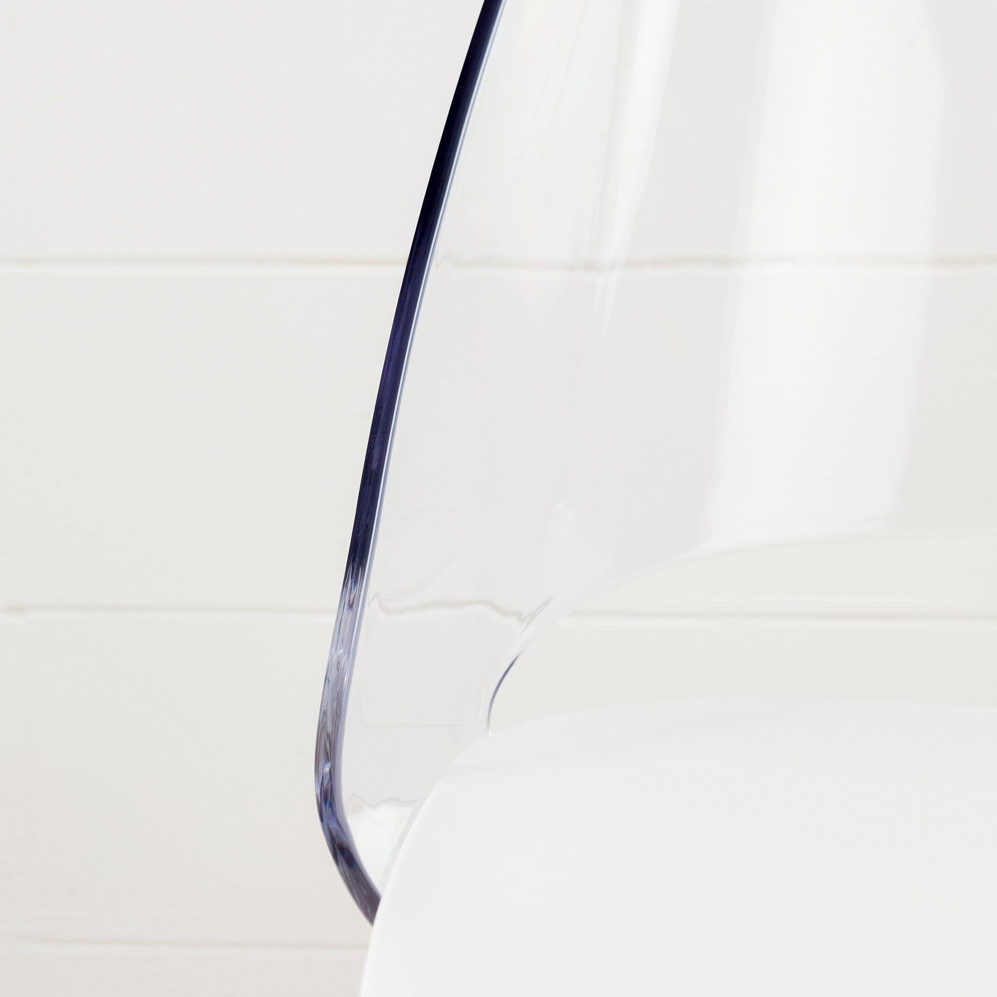 Clear and White Dining Side Chair N2615