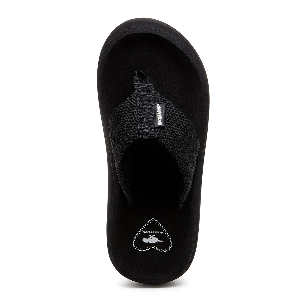 Sandy Black Webbing Platform Flip Flop